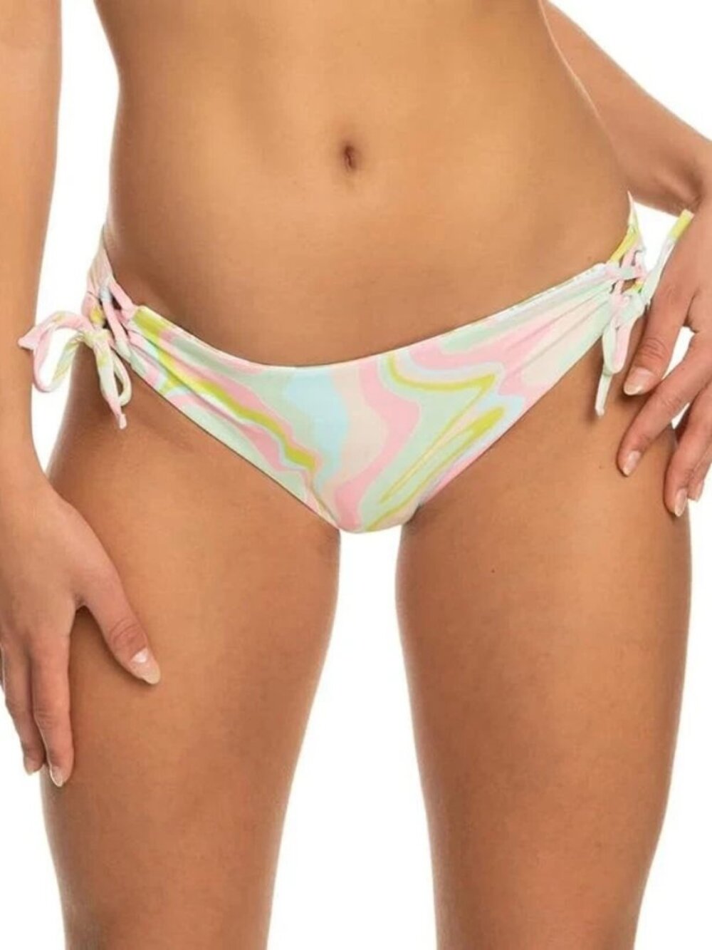Roxy Womens Juniors Tropics Hype Hipster Side Tie Swim Bottom Separates Size L
